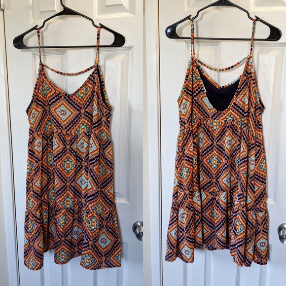 Peach Love California Aztec Pattern Summer Dress - Picture 2 of 6